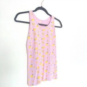 Old Navy Girl's Purple With Lemons Fitted Tank Top